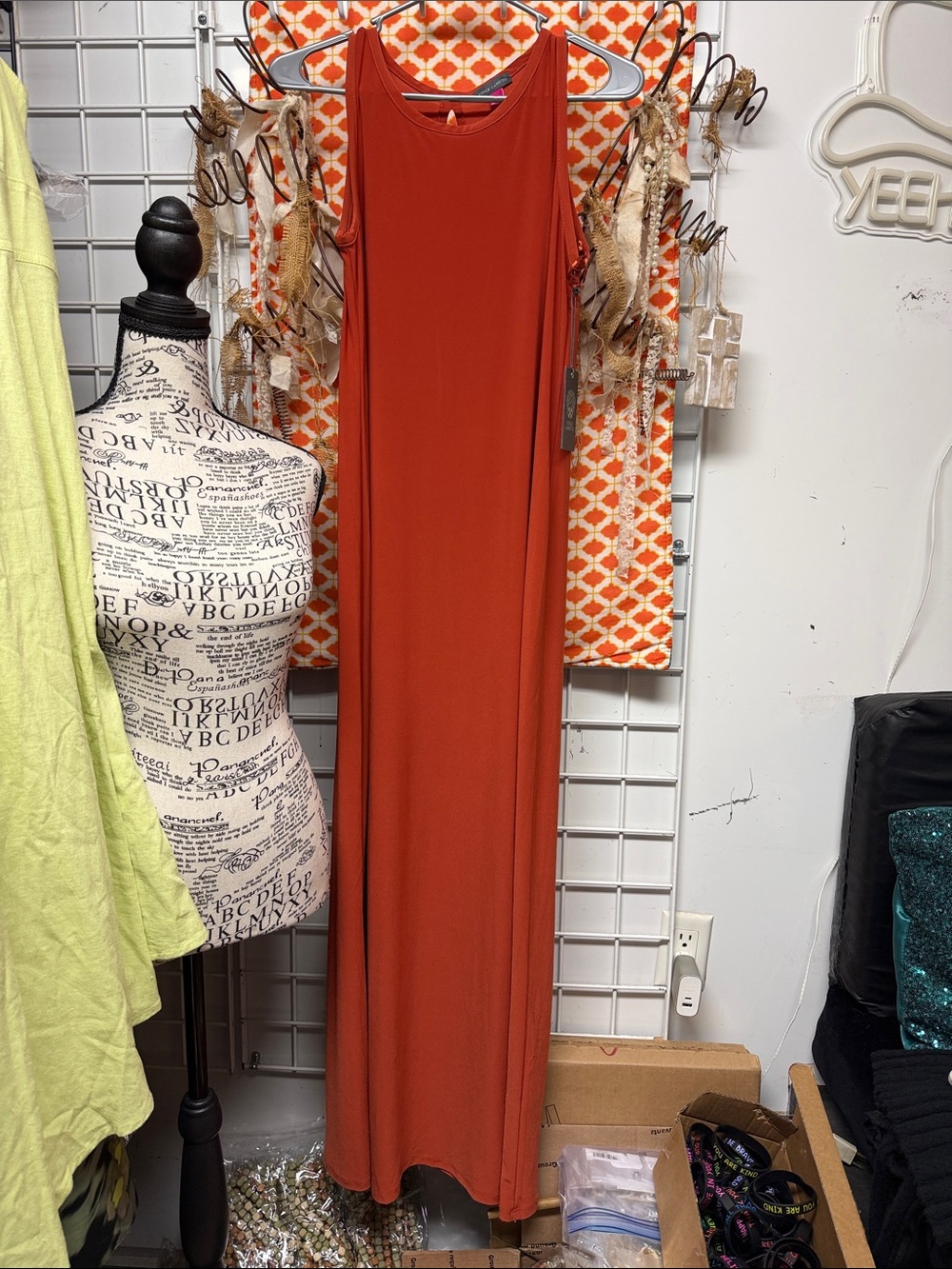 Vince Camuto Sleeveless Maxi Dress in Rust